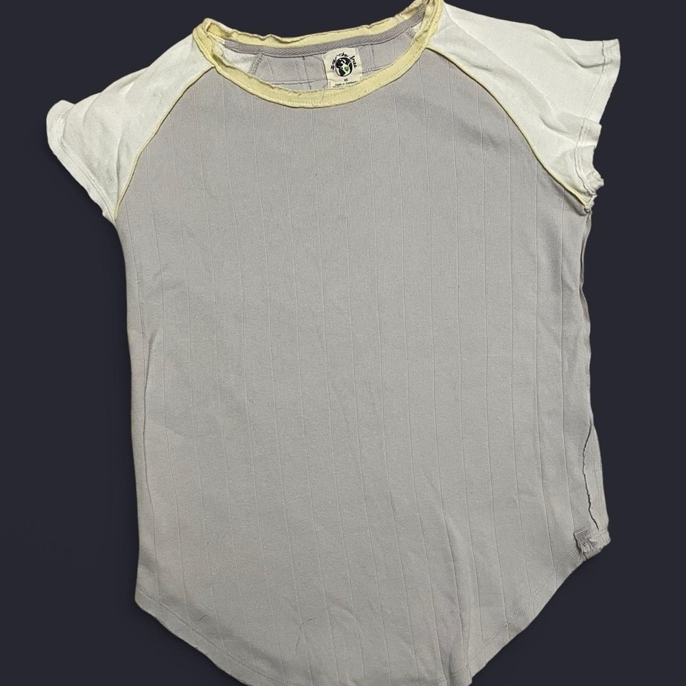 We the Free Gray and Cream T Shirt